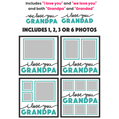 Love You Grandpa Picture Frame Shadow Box Project (includes Grandad)