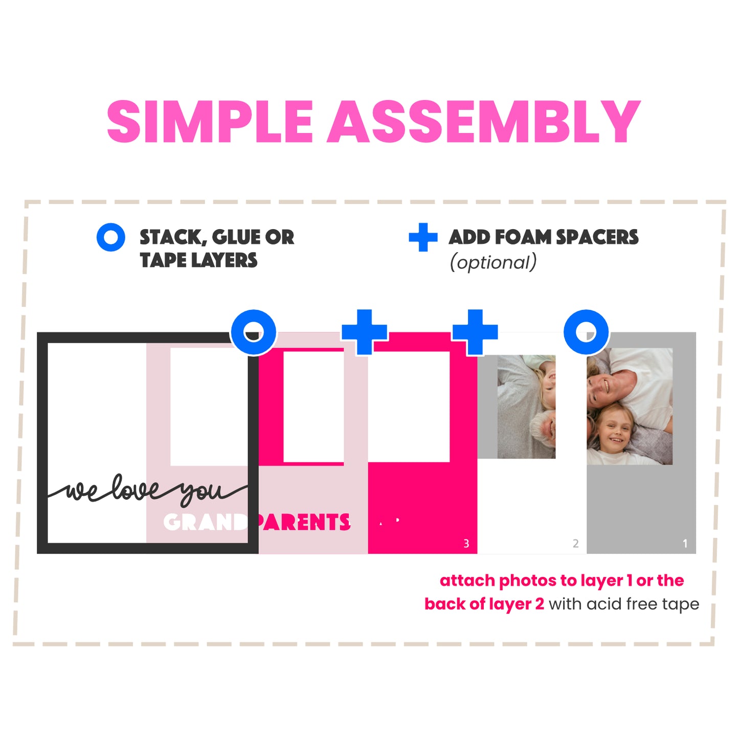 Love You Grandparents Layered SVG Picture Frame Project