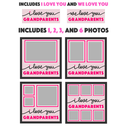 Love You Grandparents Layered SVG Picture Frame Project