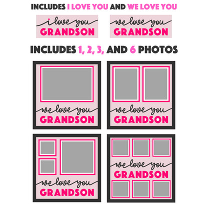 Love You Grandson(s) Layered SVG Picture Frame Project