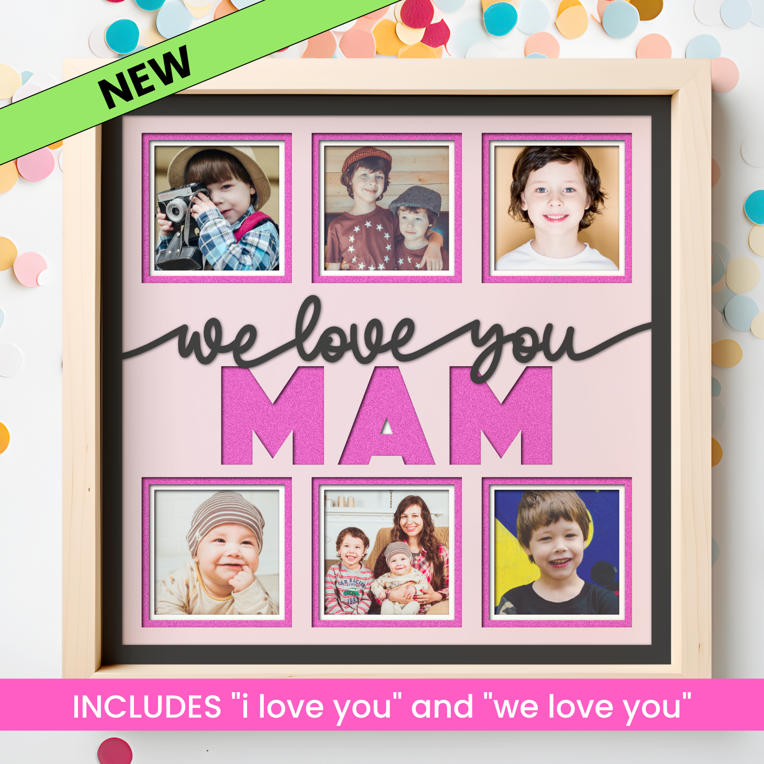 Love You Mam Picture Frame SVG Shadow Box Project File