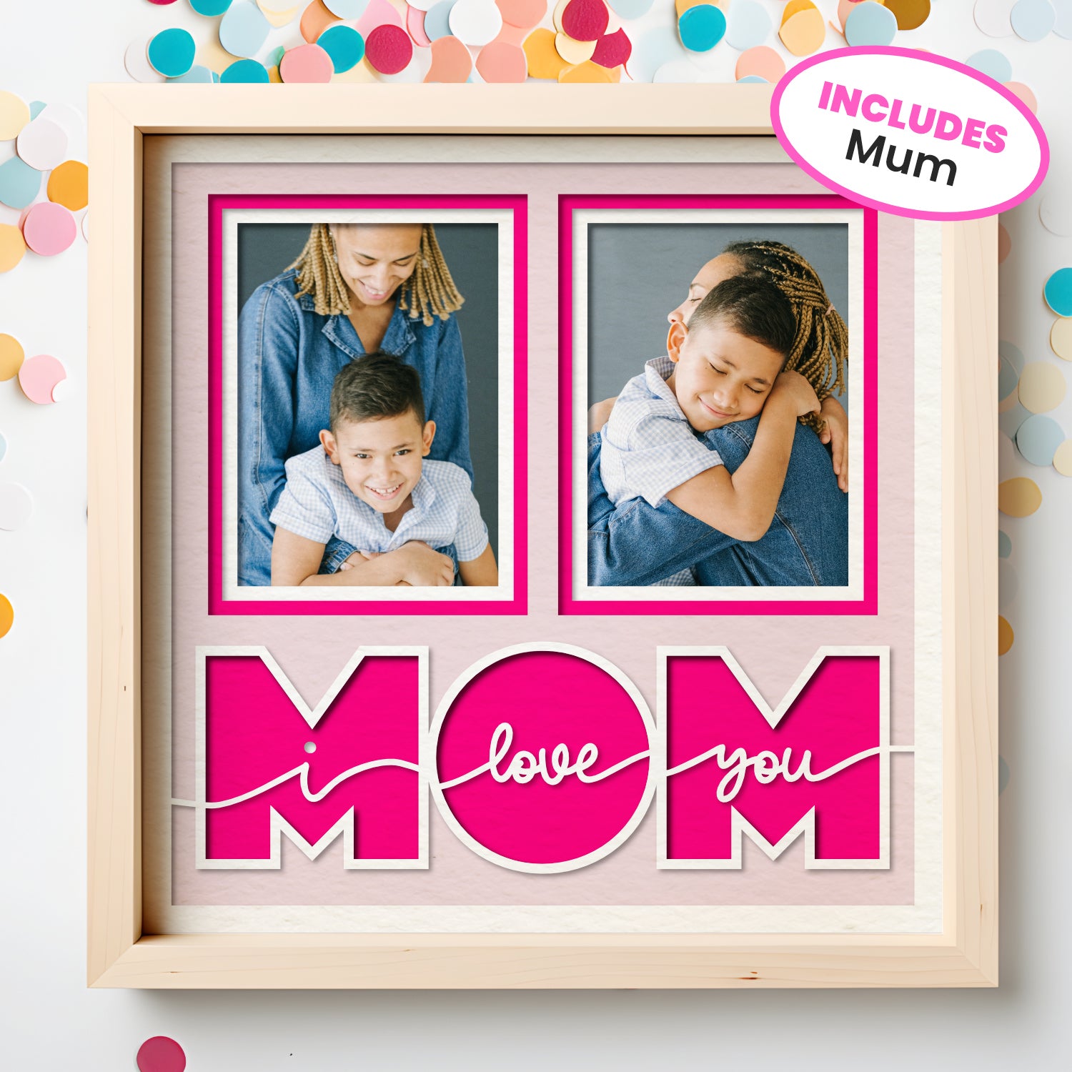 Love You Mom Picture Frame Shadow Box Project (includes Mum)