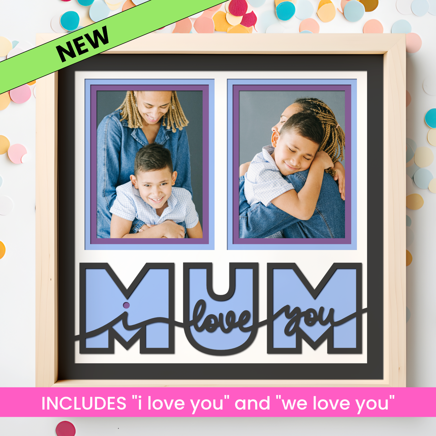 Love You Mum Picture Frame SVG Shadow Box Project File