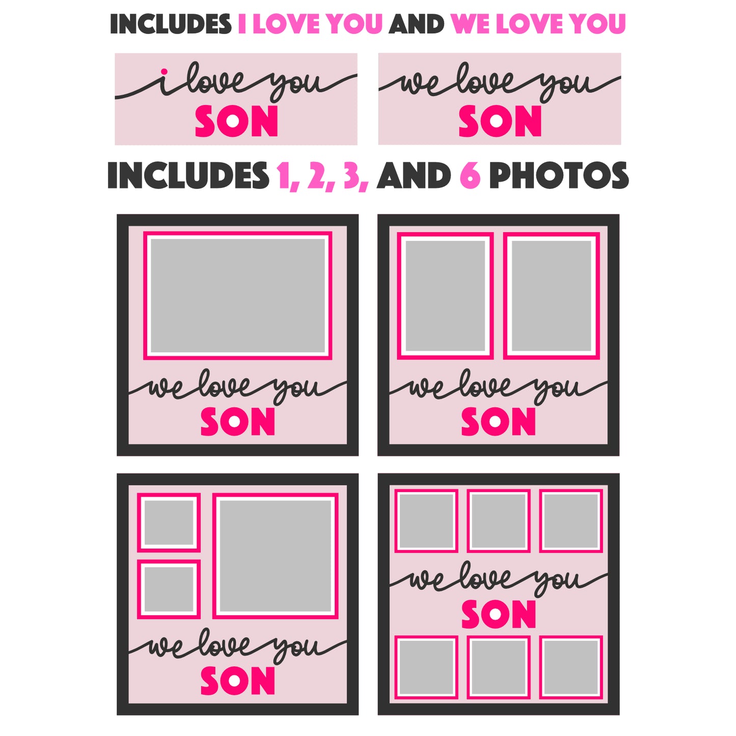 Love You Son(s) Layered SVG Picture Frame Project