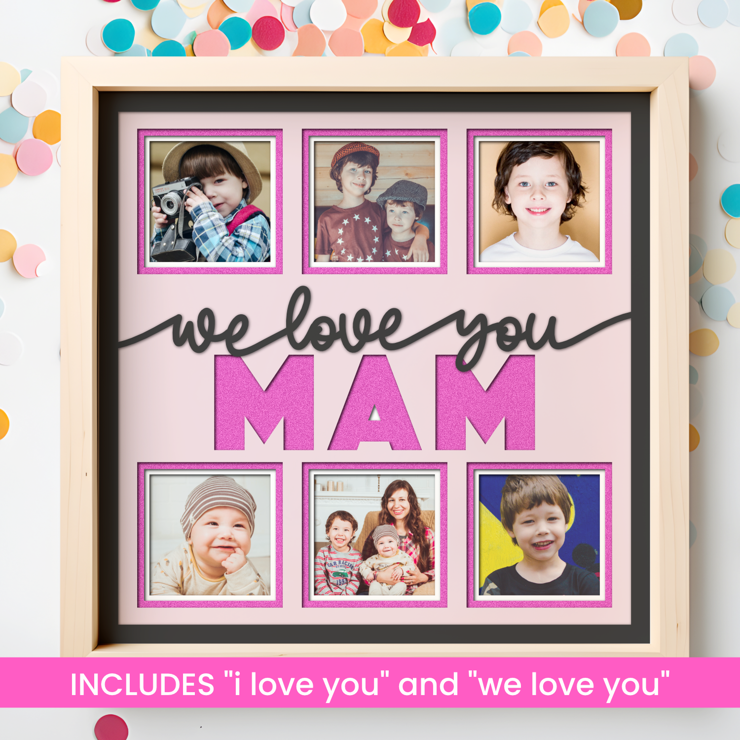Love You Mam Picture Frame SVG Shadow Box Project File