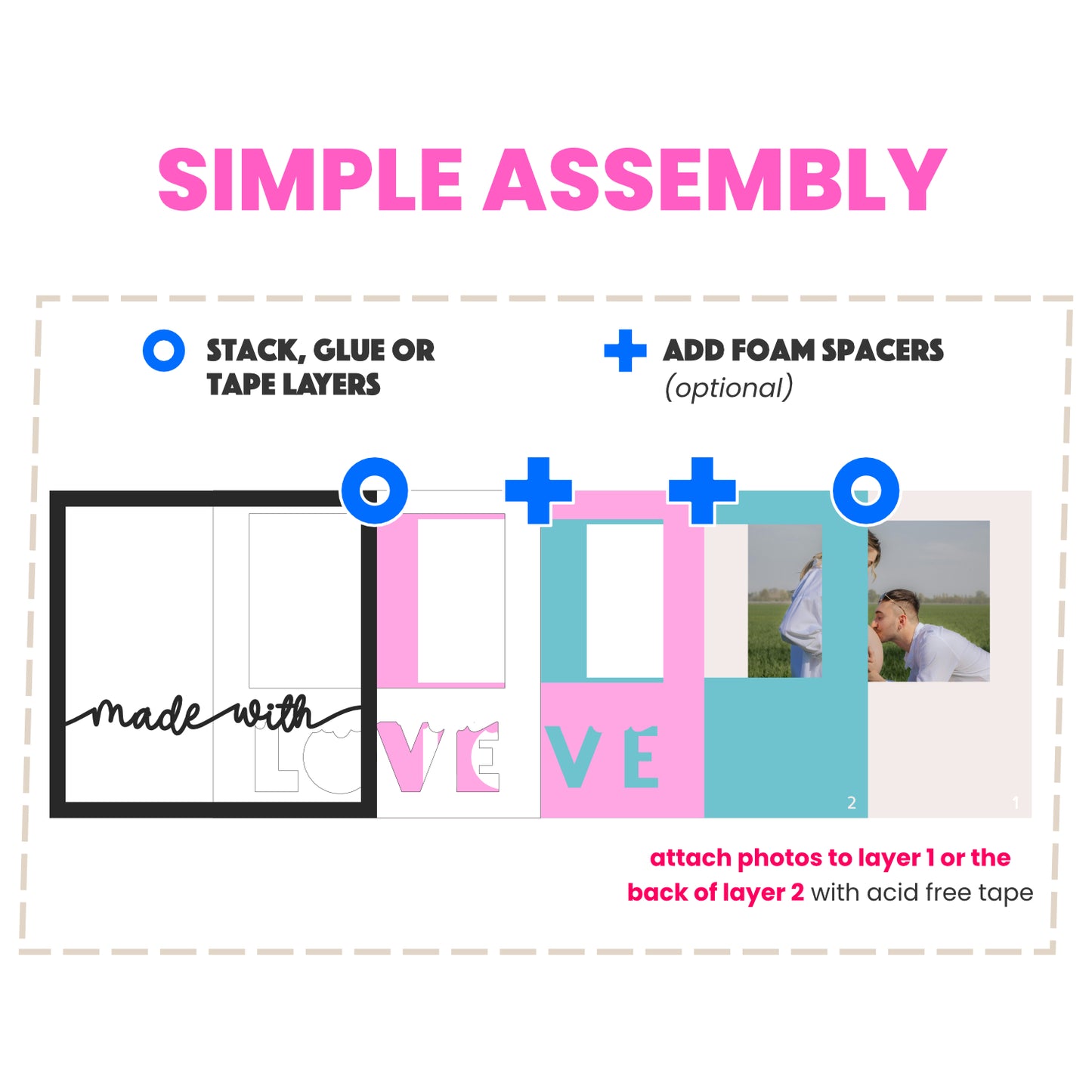 Made With Love Pregnancy Layered SVG Shadow Box Project