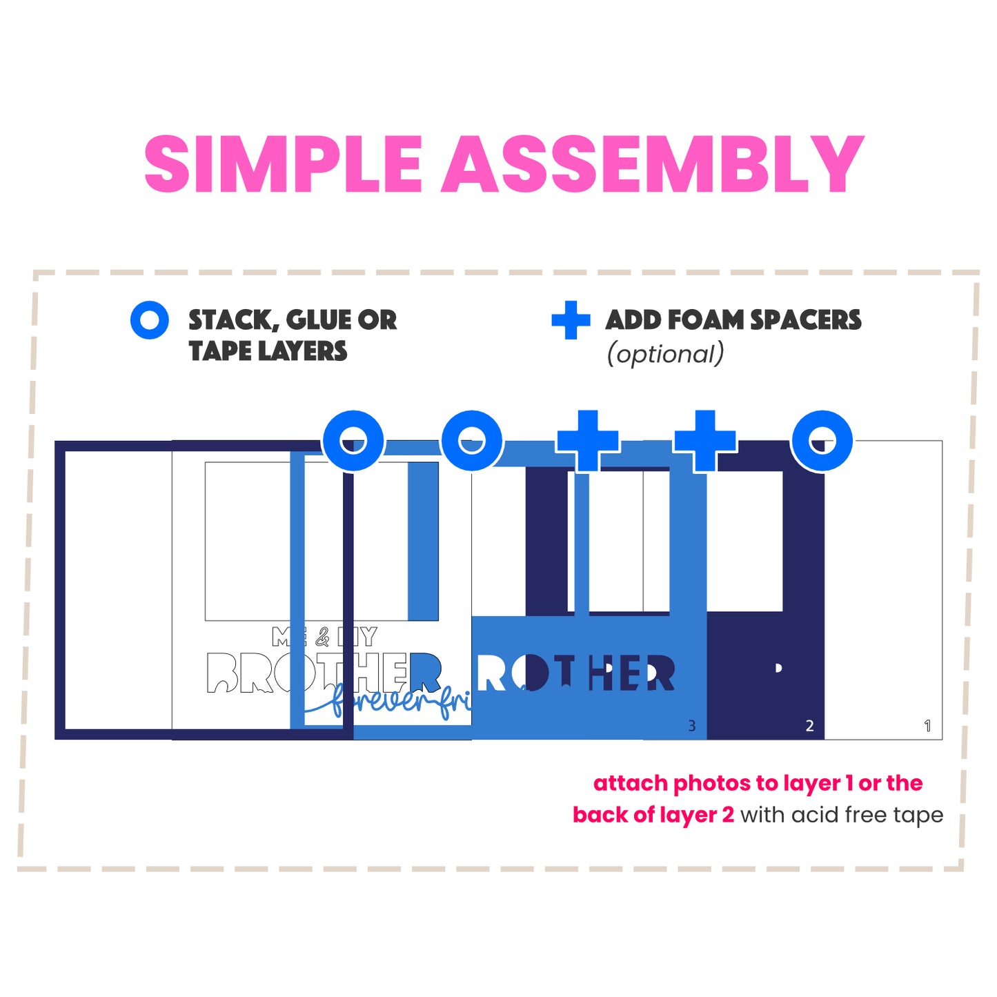 Me and My Brother(s) Picture Frame Layered Shadow Box Project