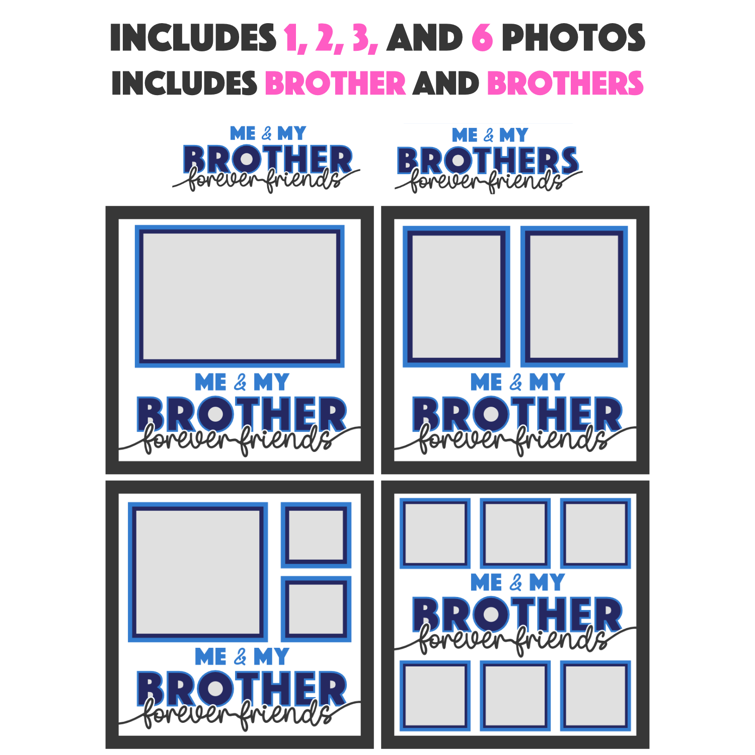Me and My Brother(s) Picture Frame Layered Shadow Box Project