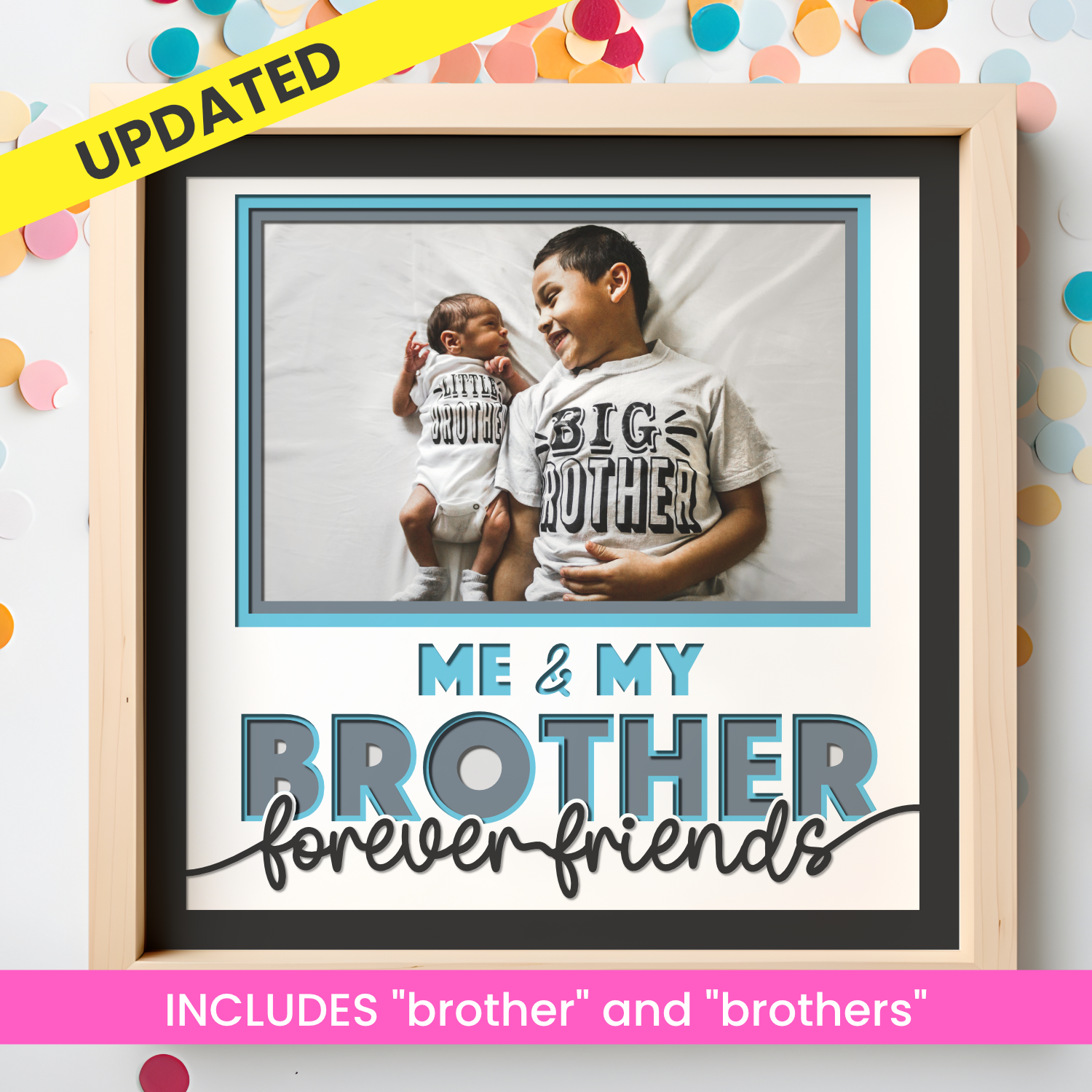 Me and My Brother(s) Picture Frame Layered Shadow Box Project