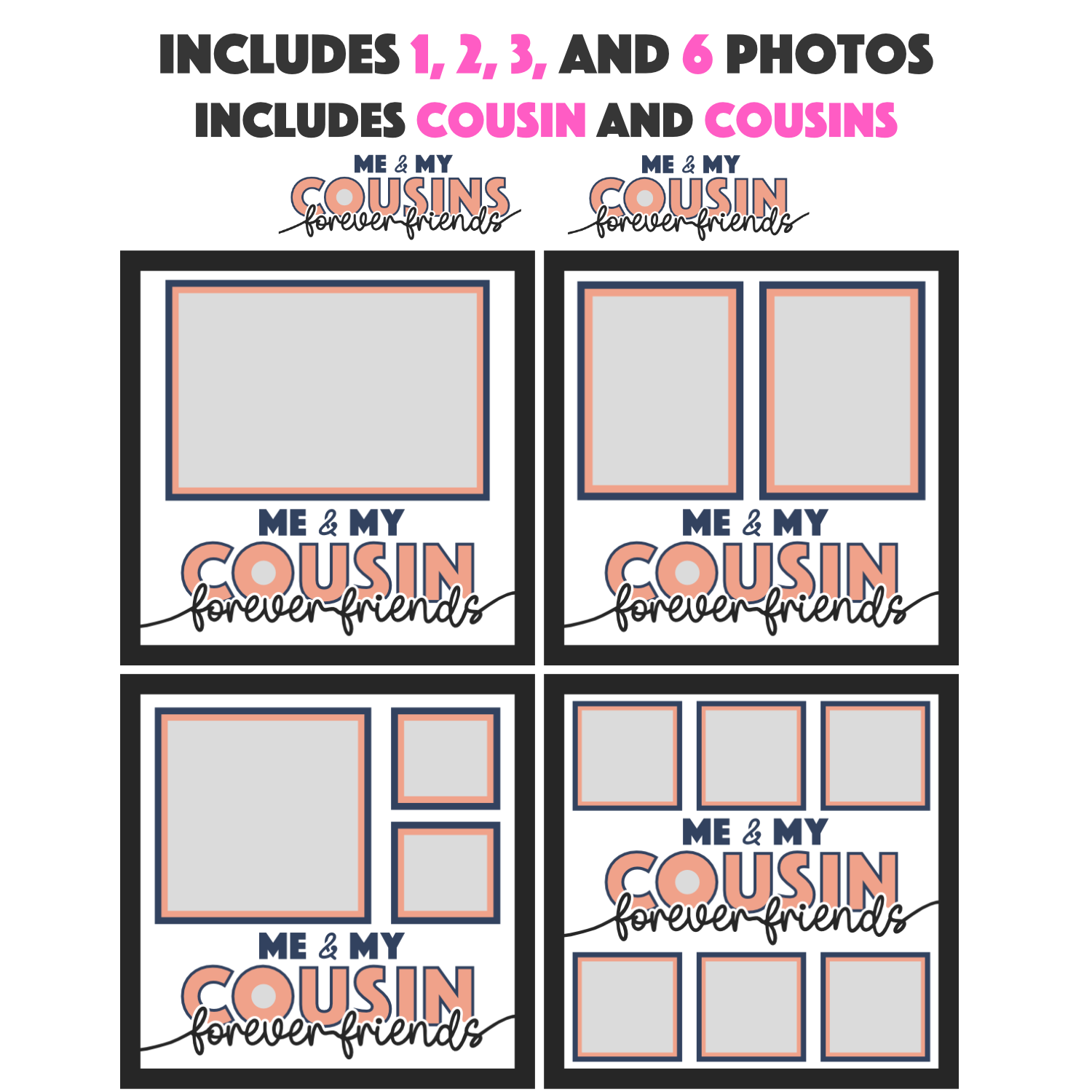 Me and My Cousin(s) Picture Frame Layered Shadow Box Project