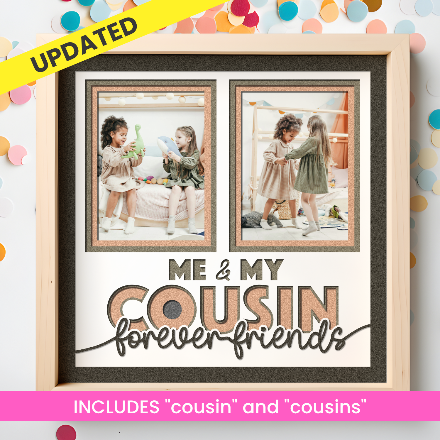 Me and My Cousin(s) Picture Frame Layered Shadow Box Project