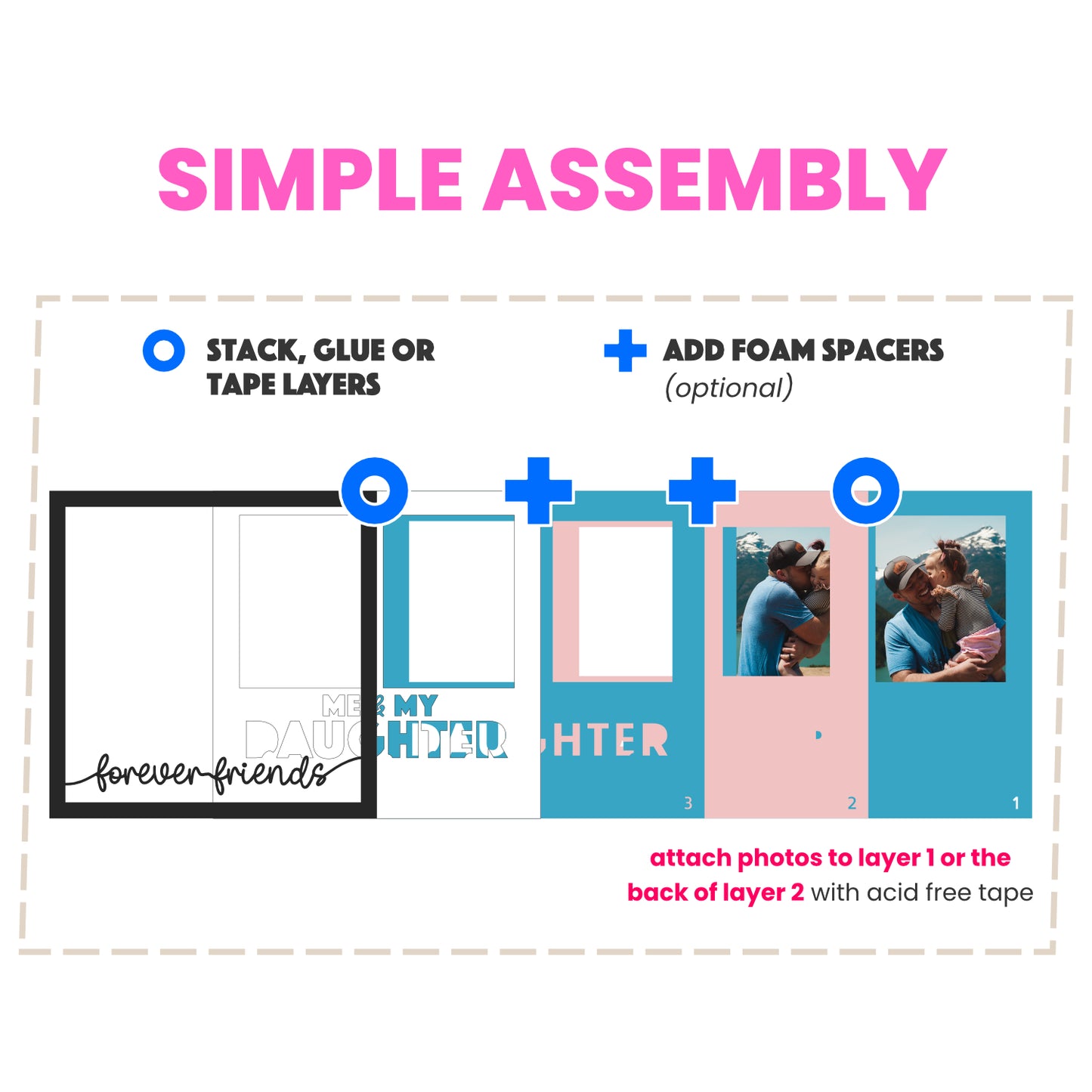 Me and My Daughter(s) Layered SVG Picture Frame Project