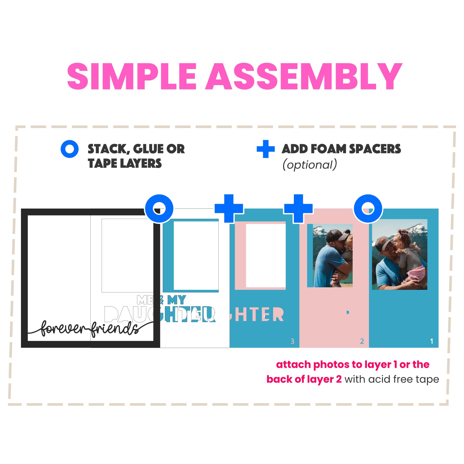 Me and My Daughter(s) Layered SVG Picture Frame Project