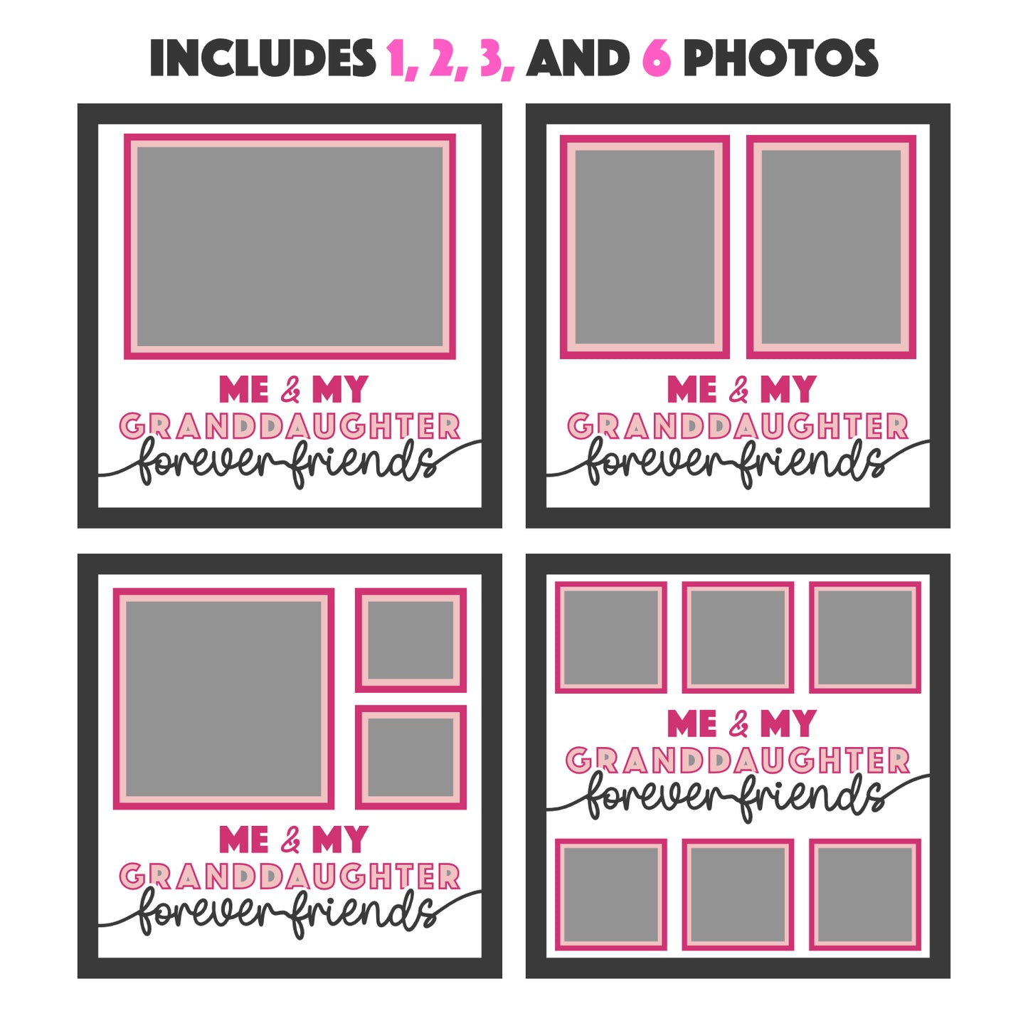 Me and My Granddaughter(s) Layered SVG Picture Frame Project