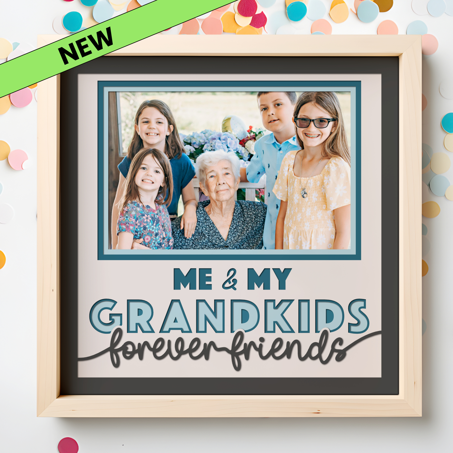 Me and My Grandkid(s) Forever Friends Picture Frame SVG Shadow Box Project File