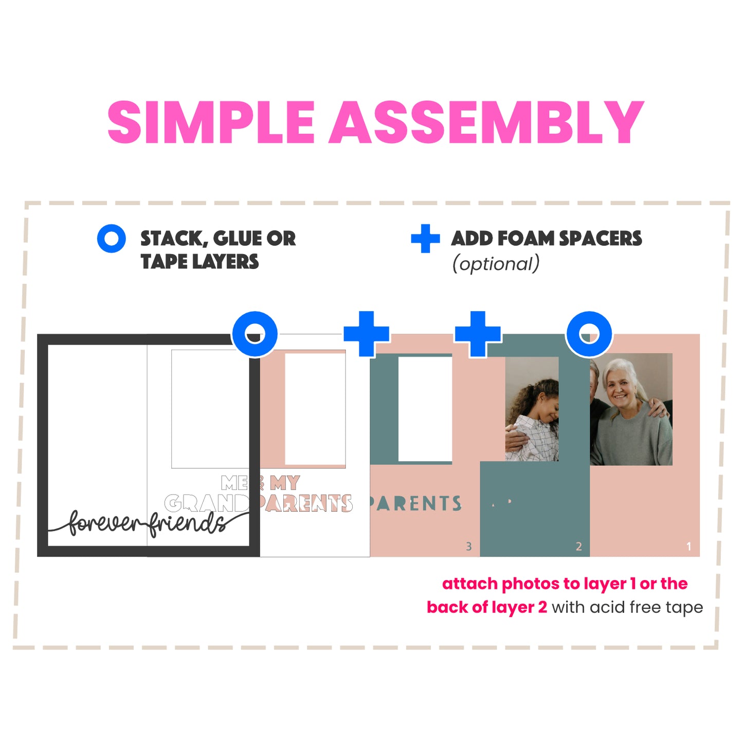 Me and My Grandparents Layered SVG Picture Frame Project