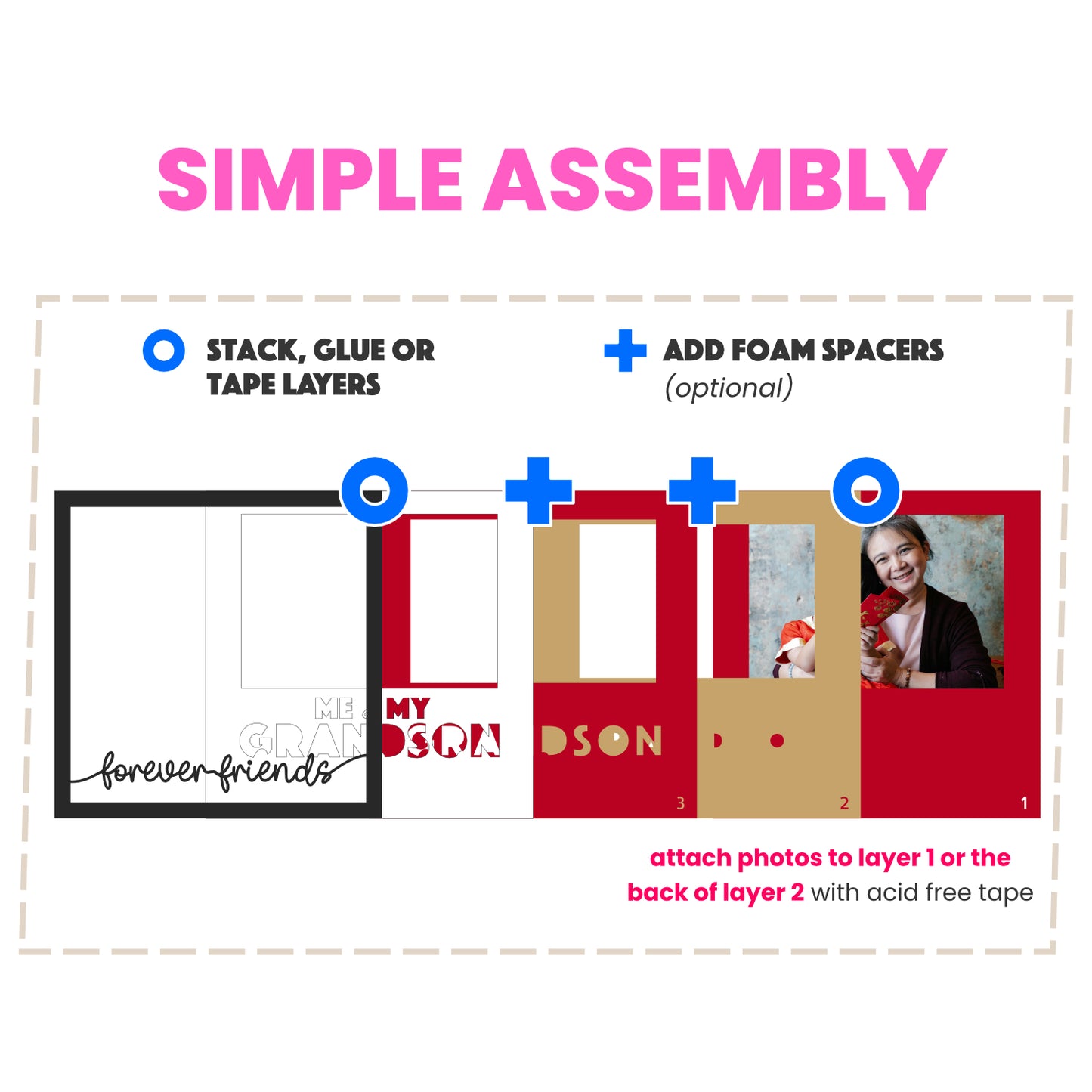 Me and My Grandson(s) Layered SVG Picture Frame Project