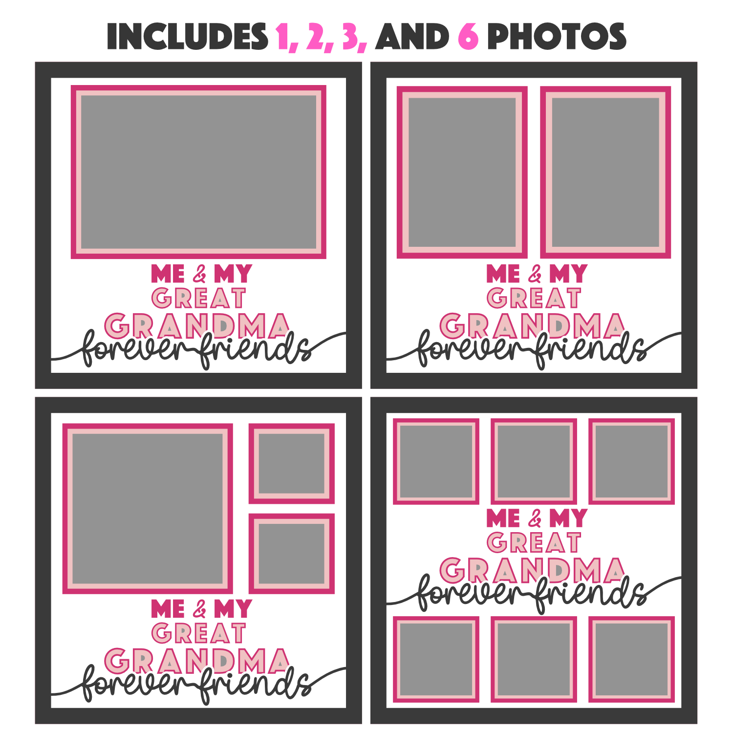 Me and My Great Grandma Forever Friends Picture Frame SVG Shadow Box Project File