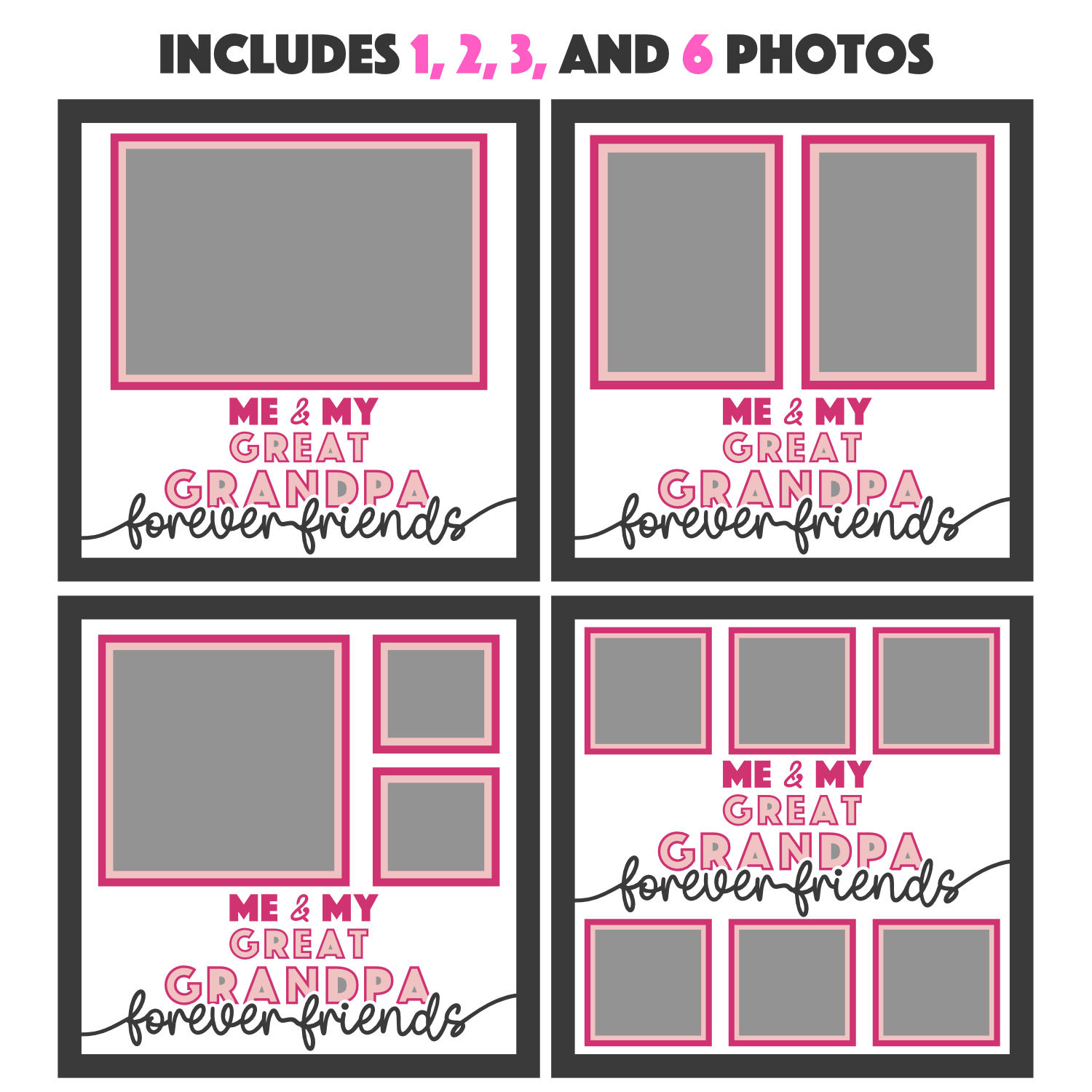 Me and My Great Grandpa Forever Friends Picture Frame SVG Shadow Box Project File