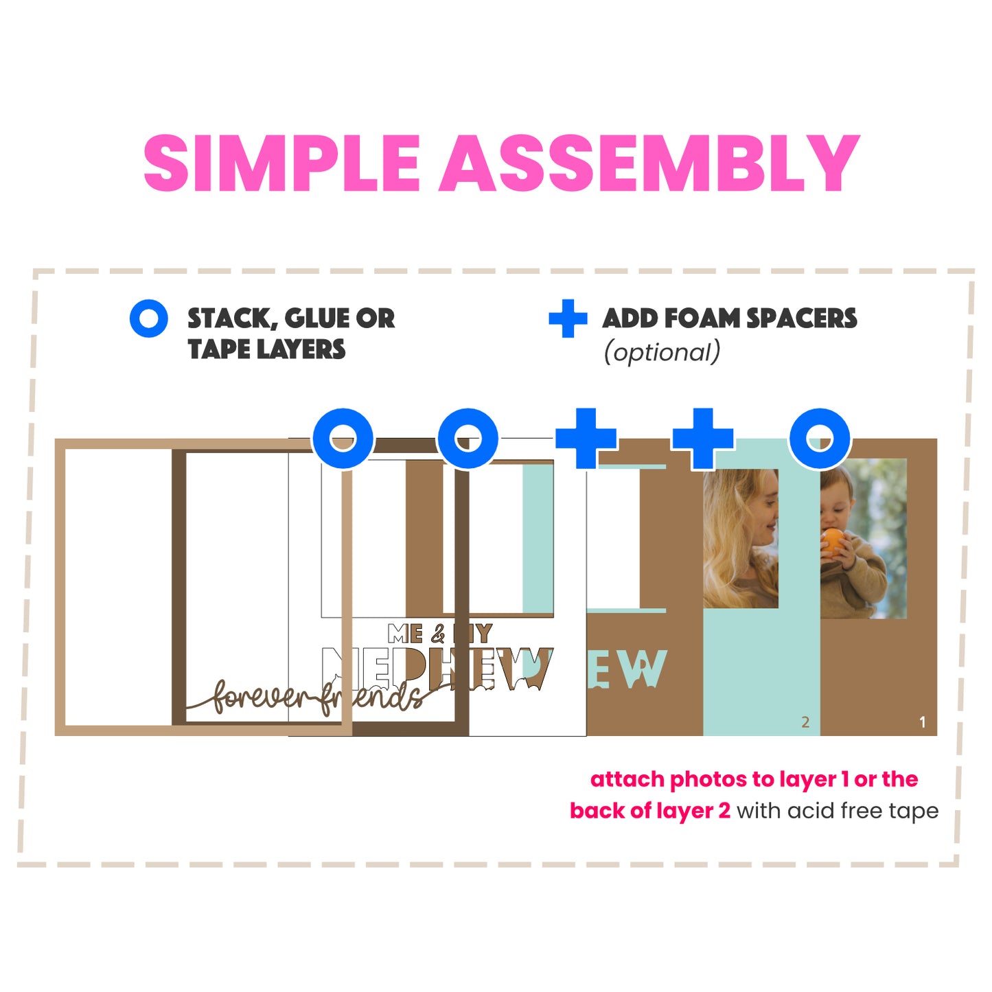 Me and My Nephew(s) Picture Frame Layered Shadow Box Project