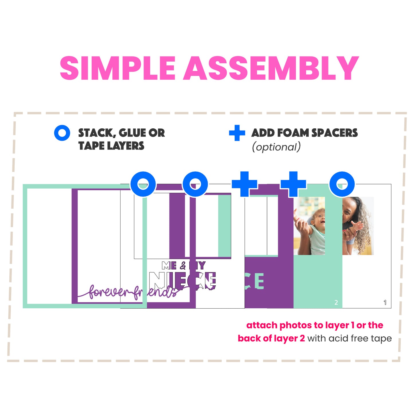 Me and My Niece(s) Picture Frame Layered Shadow Box Project