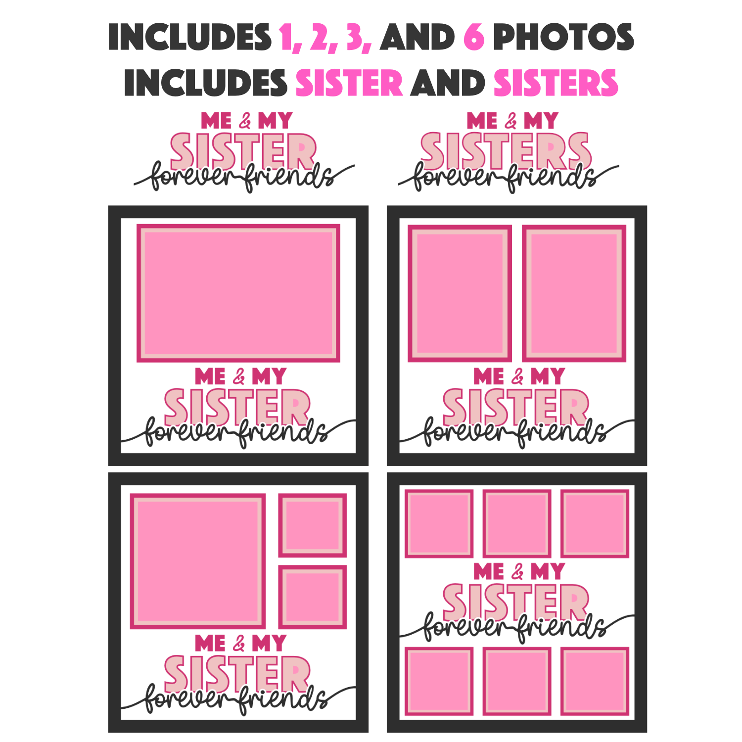 Me and My Sister(s) Picture Frame Layered Shadow Box Project