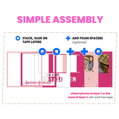 Me and My Sister(s) Picture Frame Layered Shadow Box Project