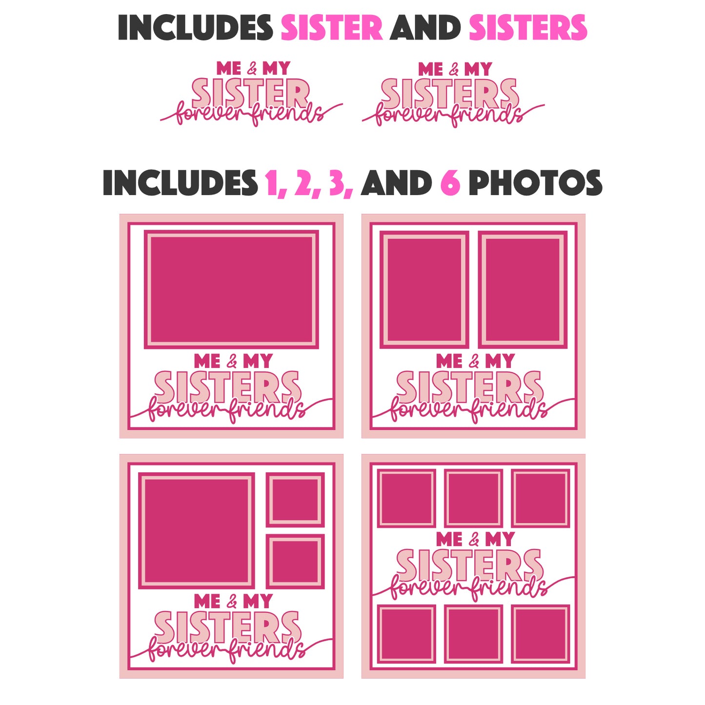 Me and My Sister(s) Picture Frame Layered Shadow Box Project