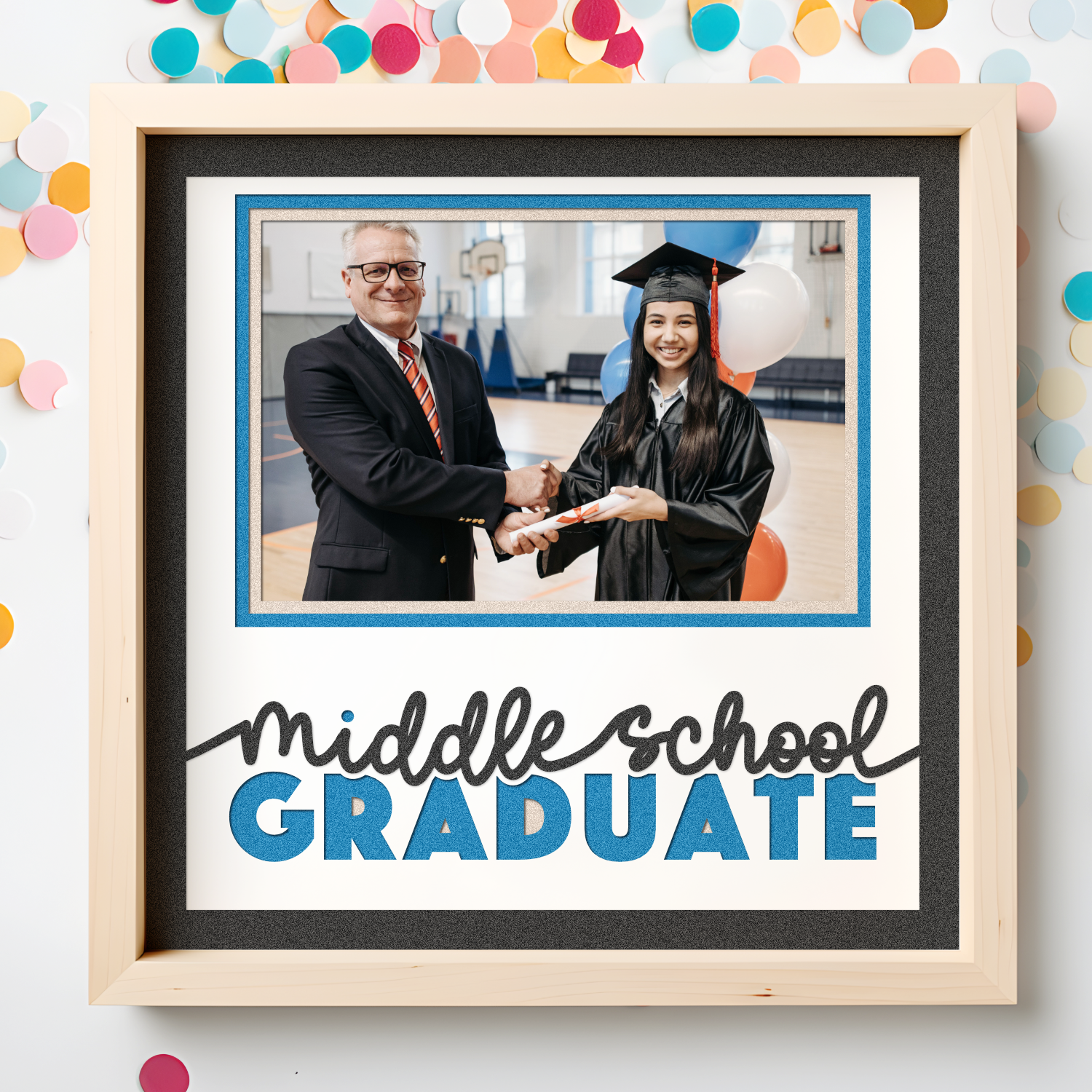 Middle School Graduate Picture Frame Layered Shadow Box Project