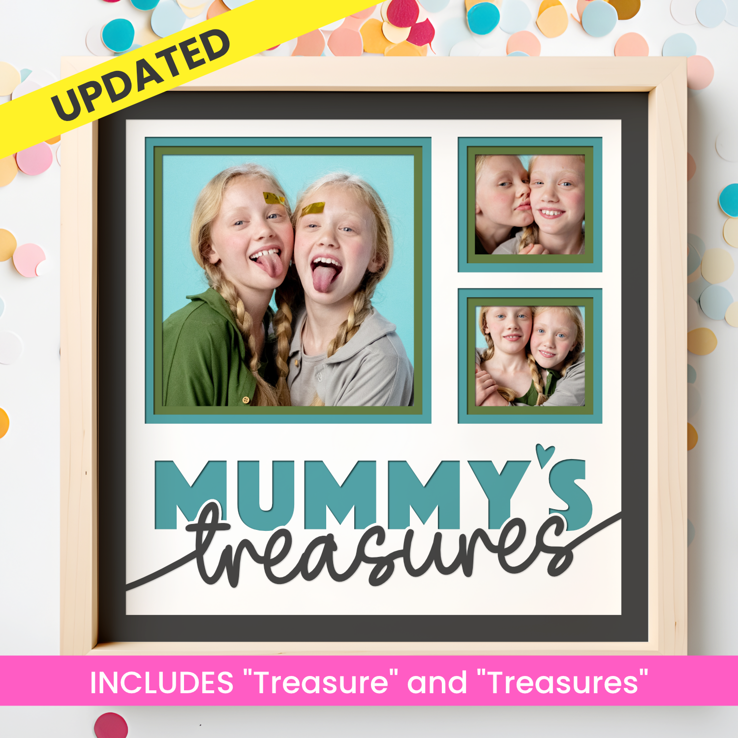 Mummy's Treasures Picture Frame SVG Shadow Box Project File