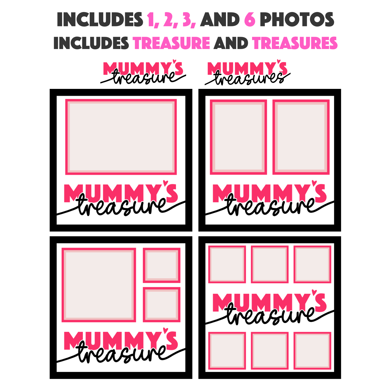 Mummy's Treasures Picture Frame SVG Shadow Box Project File