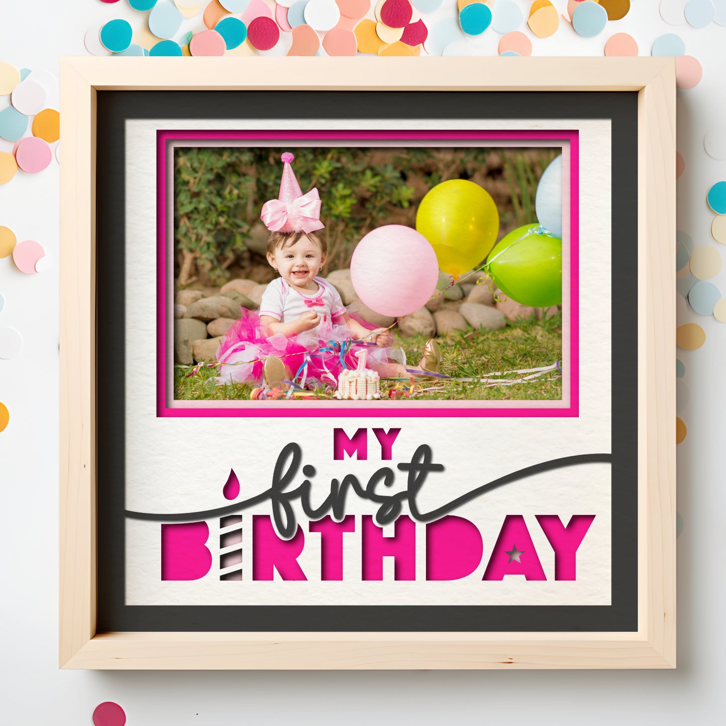 My First Birthday Picture Frame Shadow Box Project