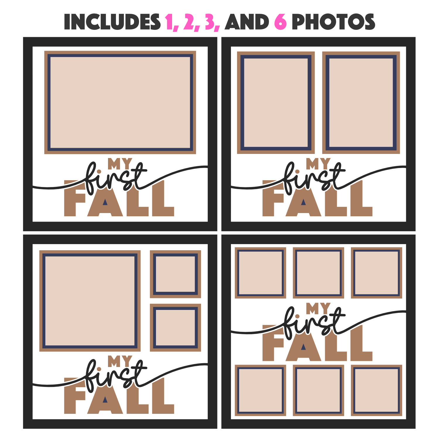 My First Fall Picture Frame SVG Shadow Box Project File