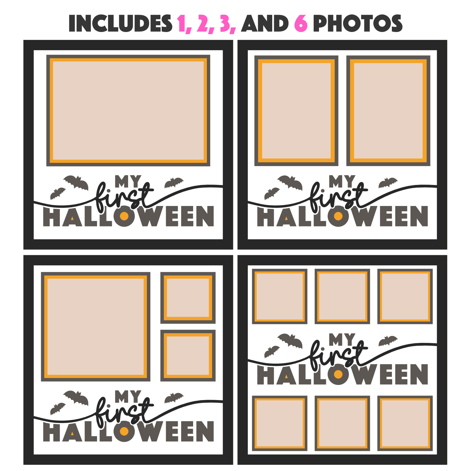 My First Halloween Picture Frame SVG Shadow Box Project File