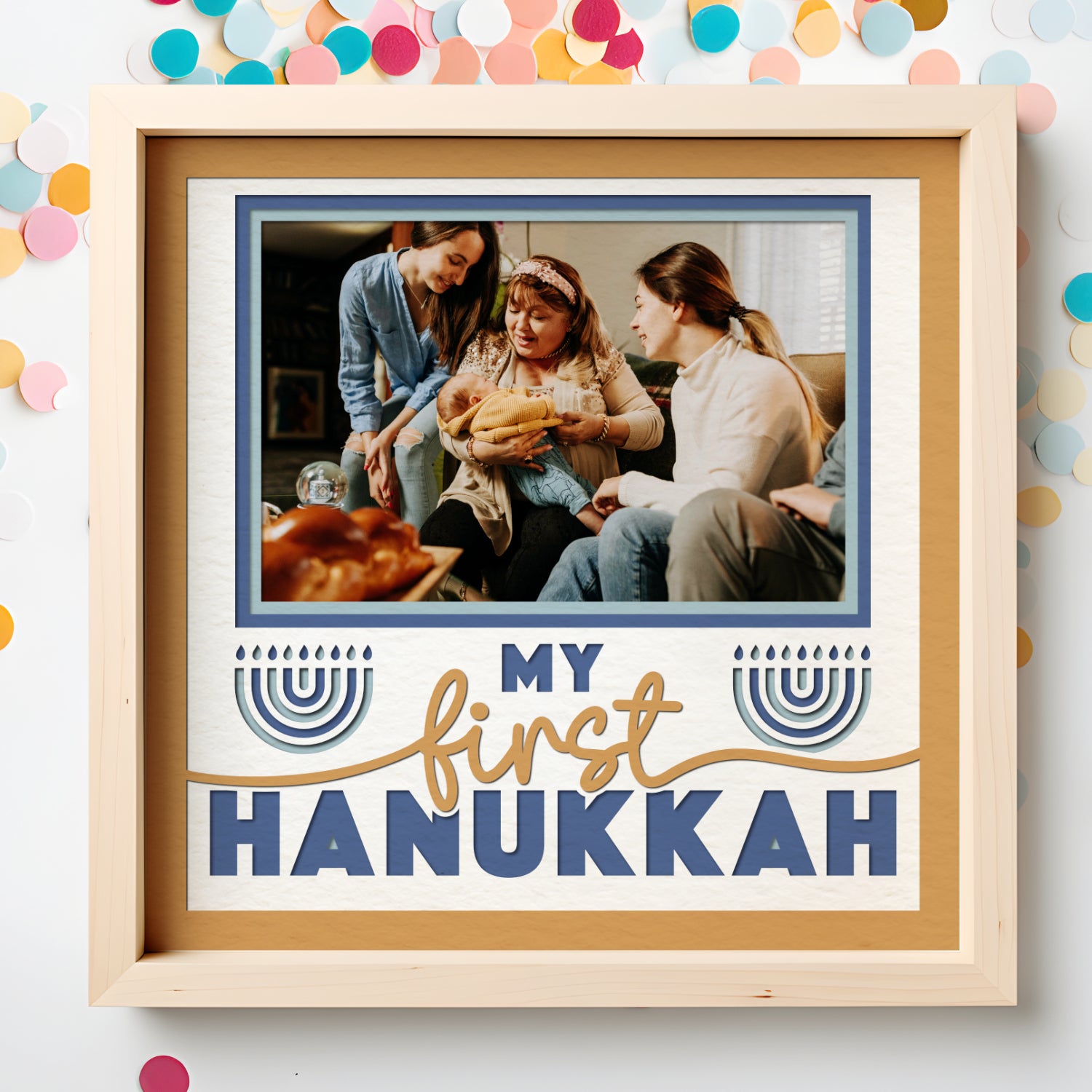 My First Hanukkah Picture Frame Layered Shadow Box Project