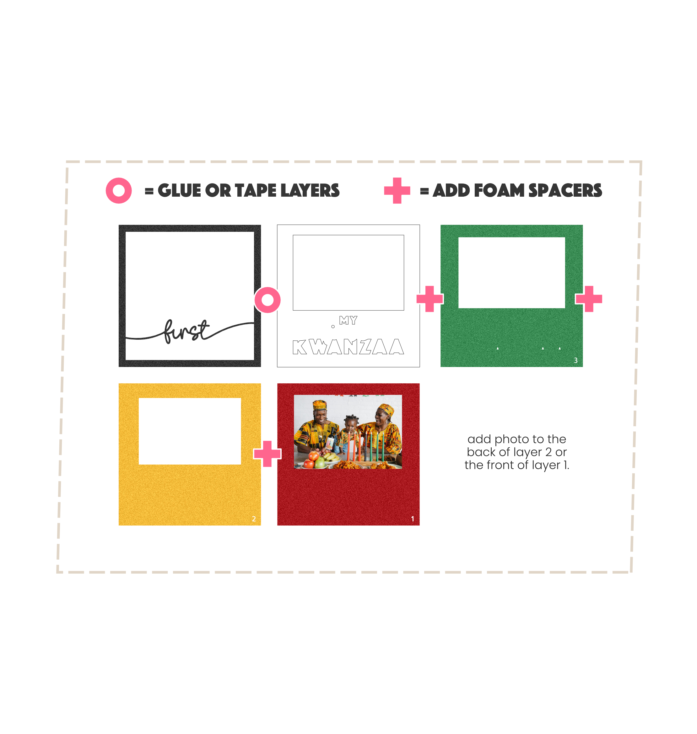 My First Kwanzaa Picture Frame SVG Shadow Box Project File