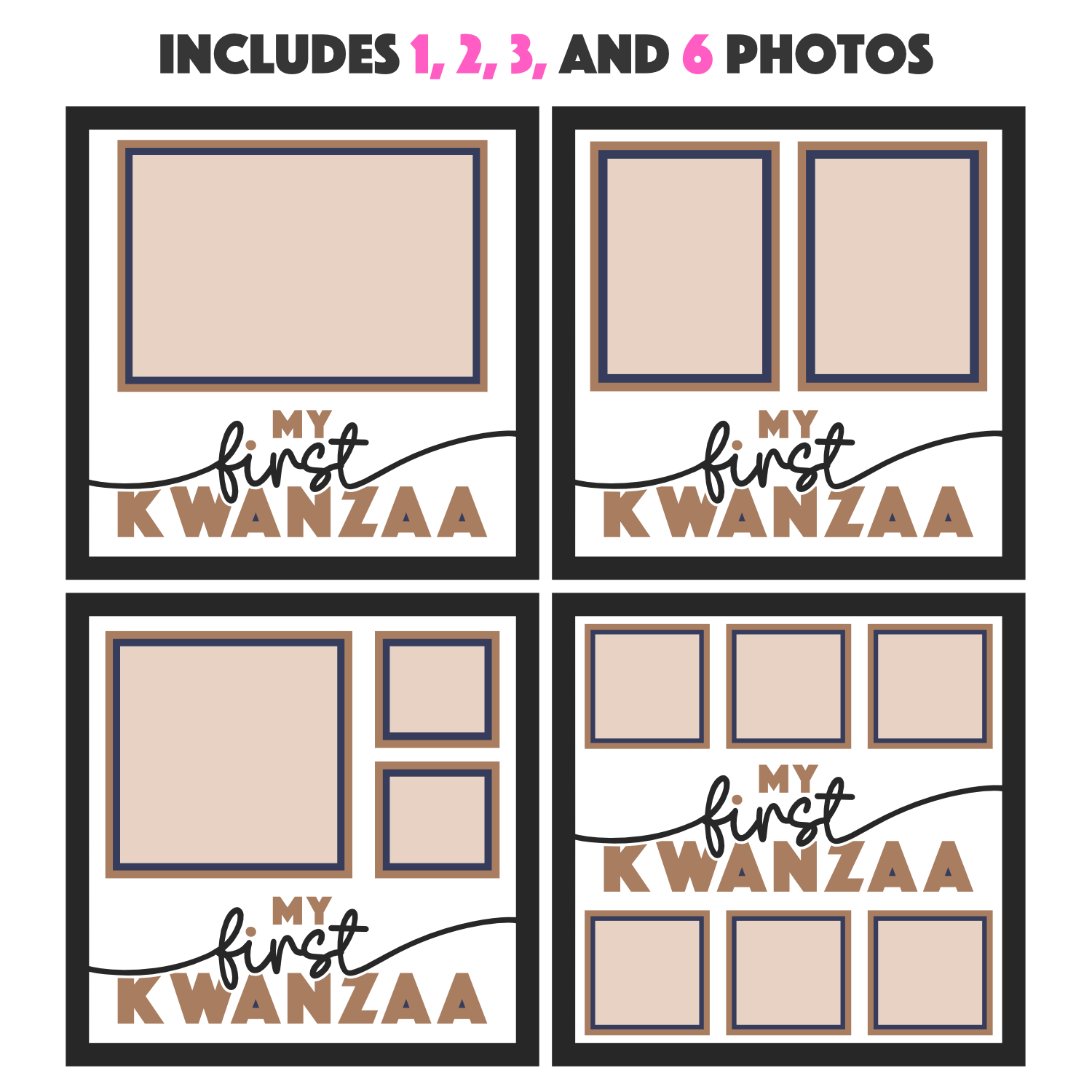 My First Kwanzaa Picture Frame SVG Shadow Box Project File