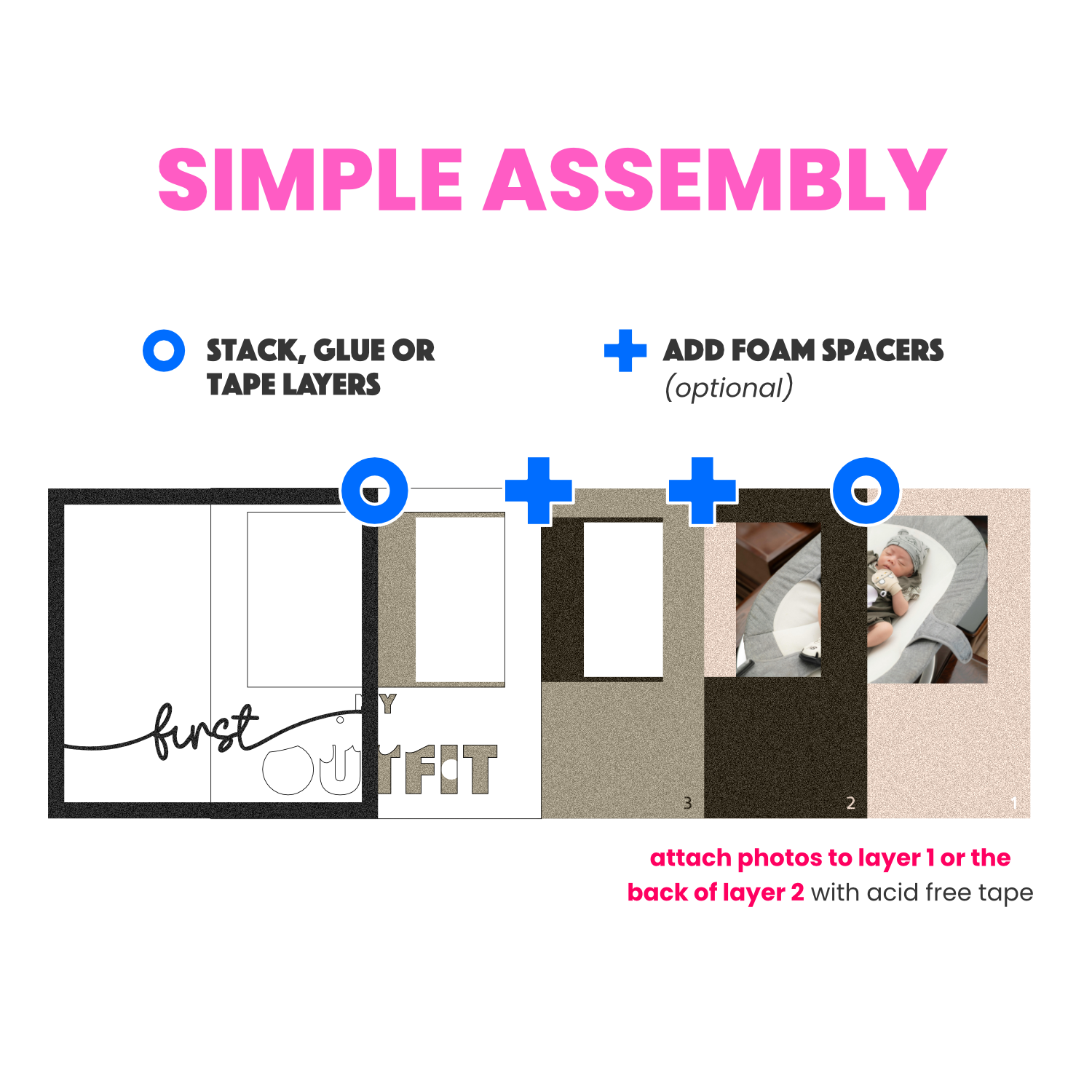 My First Outfit Picture Frame SVG Shadow Box Project File