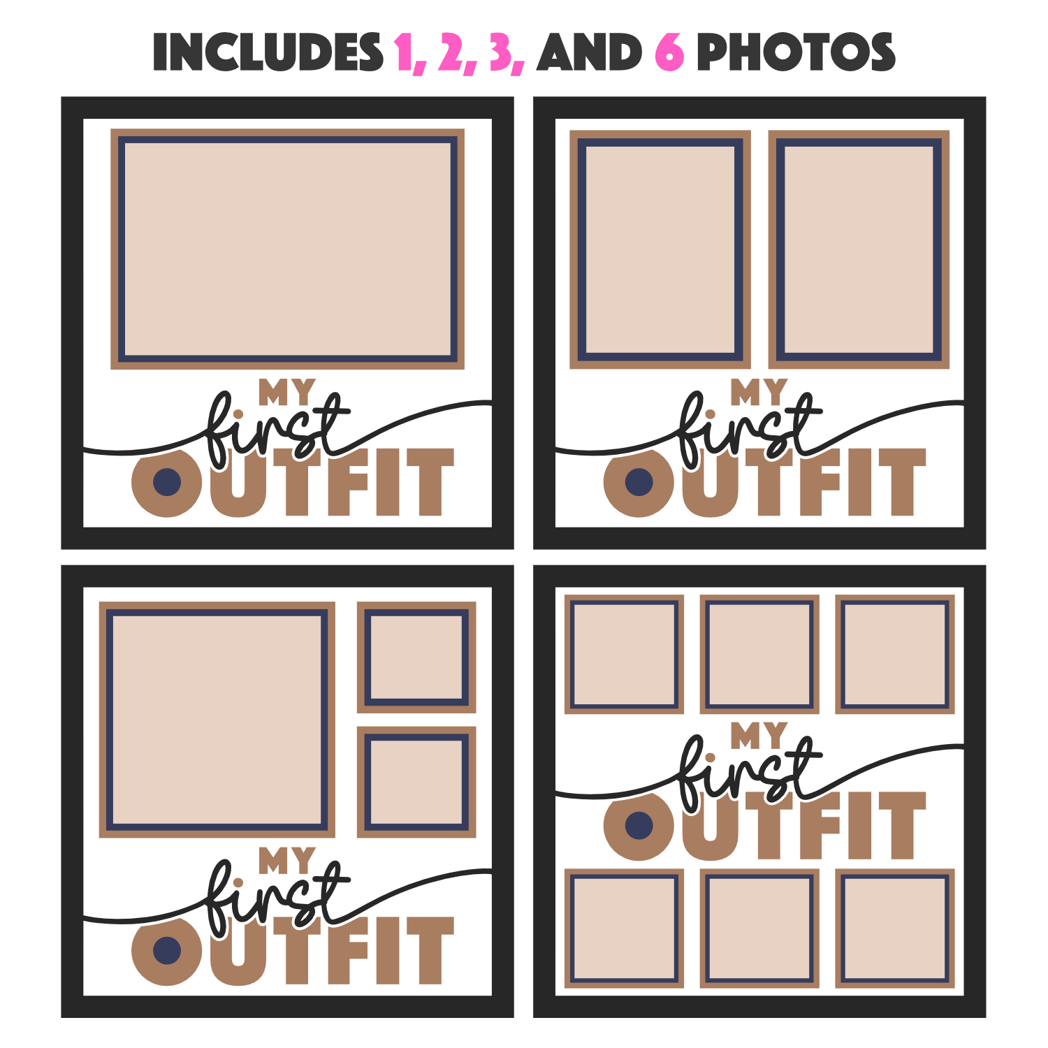 My First Outfit Picture Frame SVG Shadow Box Project File