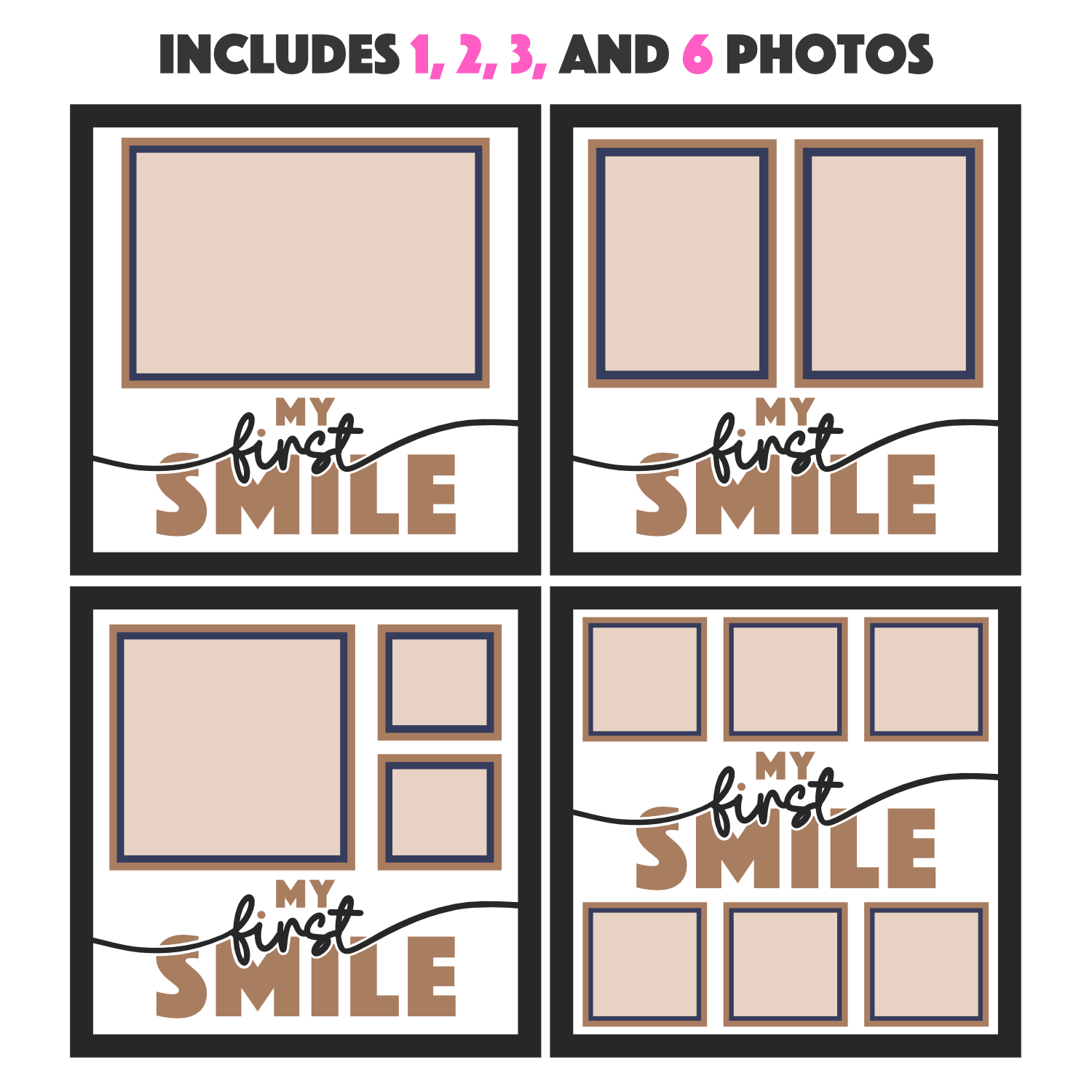 My First Smile Picture Frame SVG Shadow Box Project File