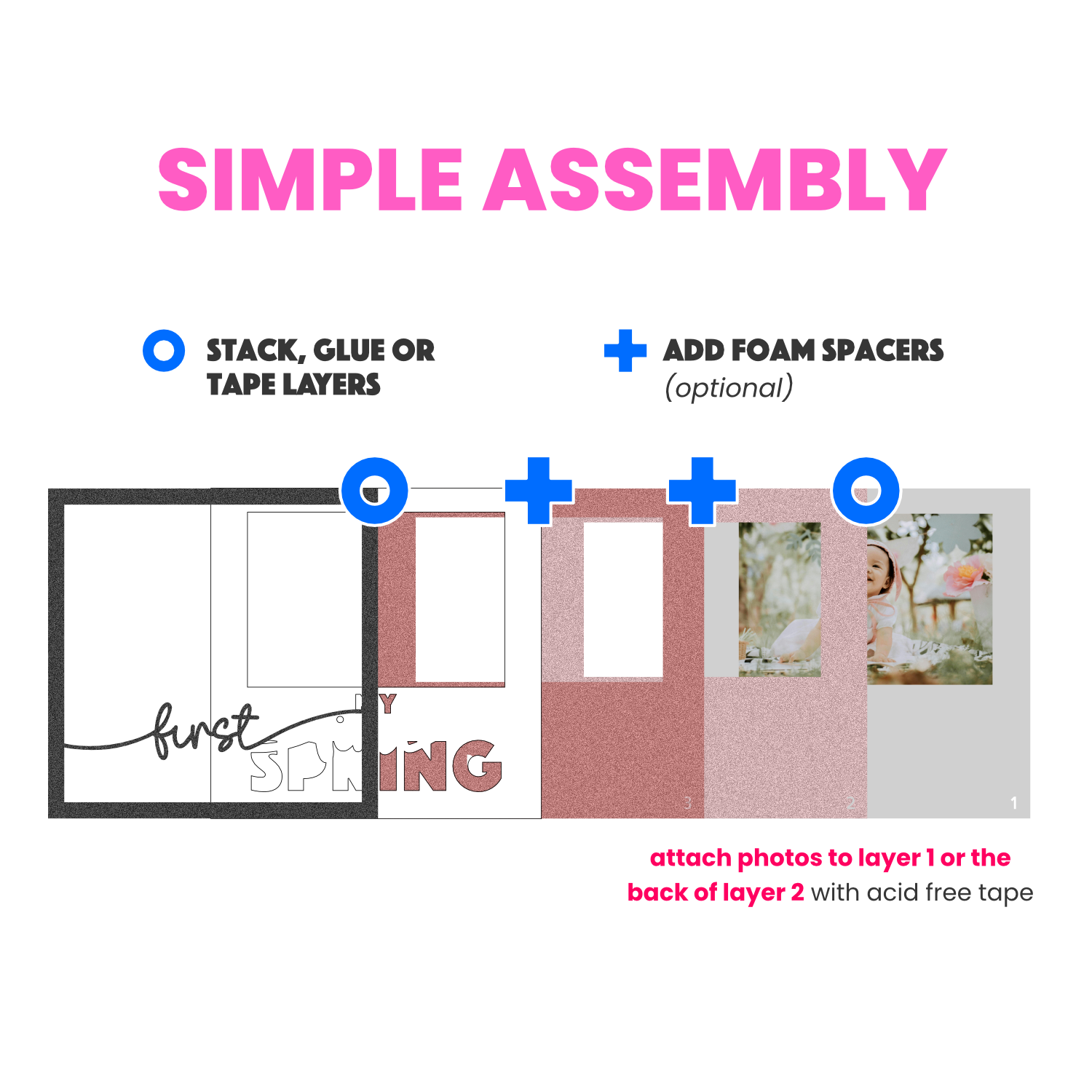 My First Spring Picture Frame SVG Shadow Box Project File
