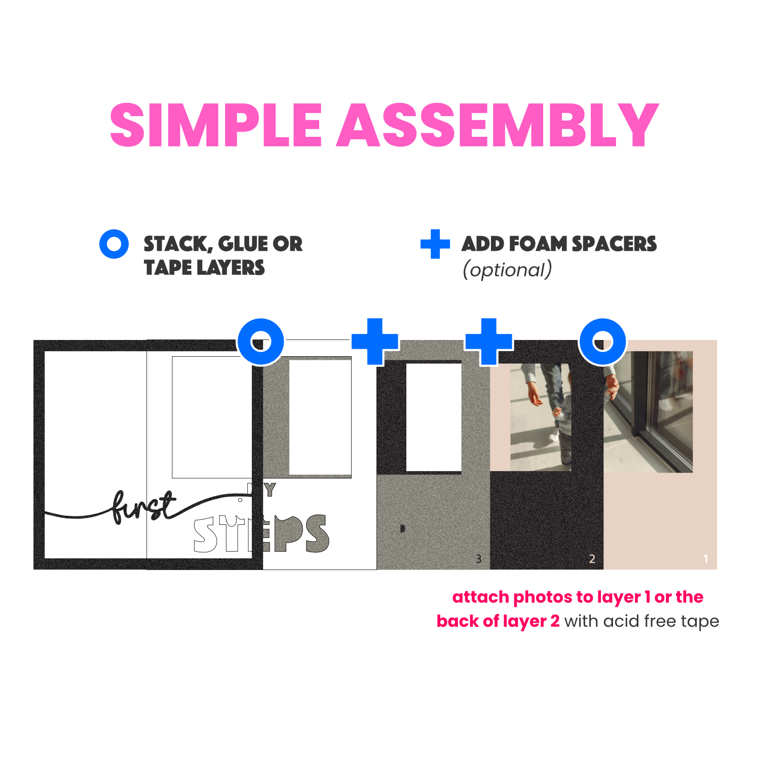 My First Steps Picture Frame SVG Shadow Box Project File