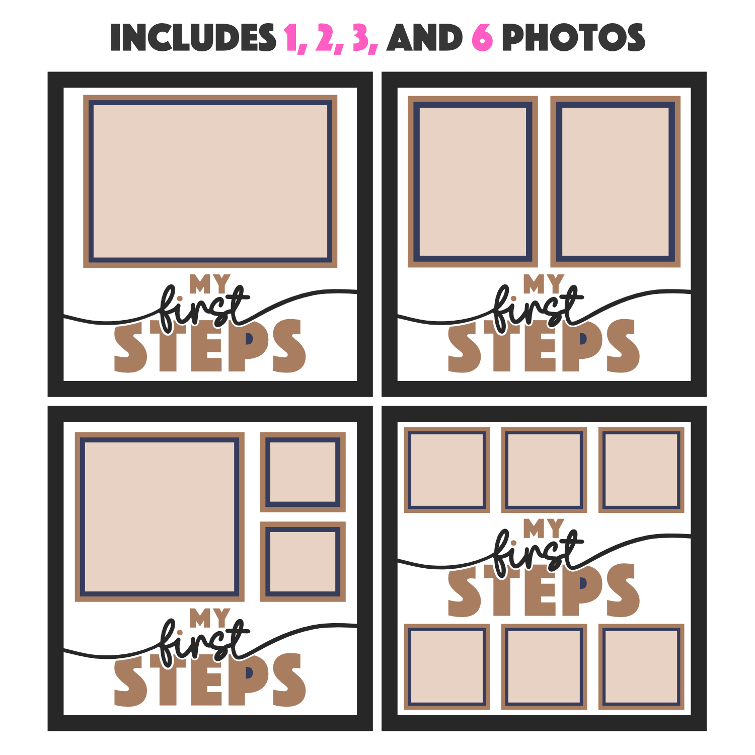 My First Steps Picture Frame SVG Shadow Box Project File