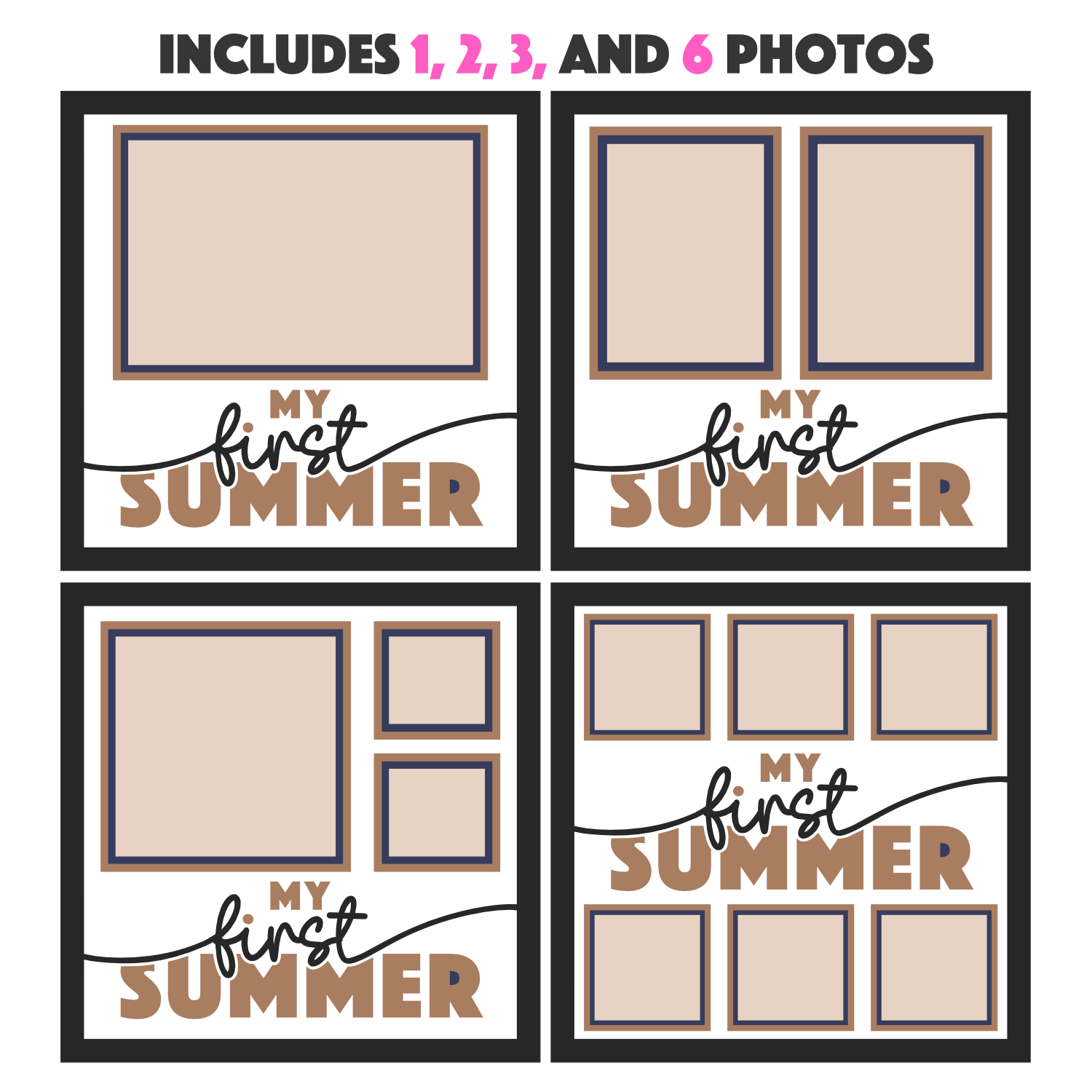 My First Summer Picture Frame SVG Shadow Box Project File