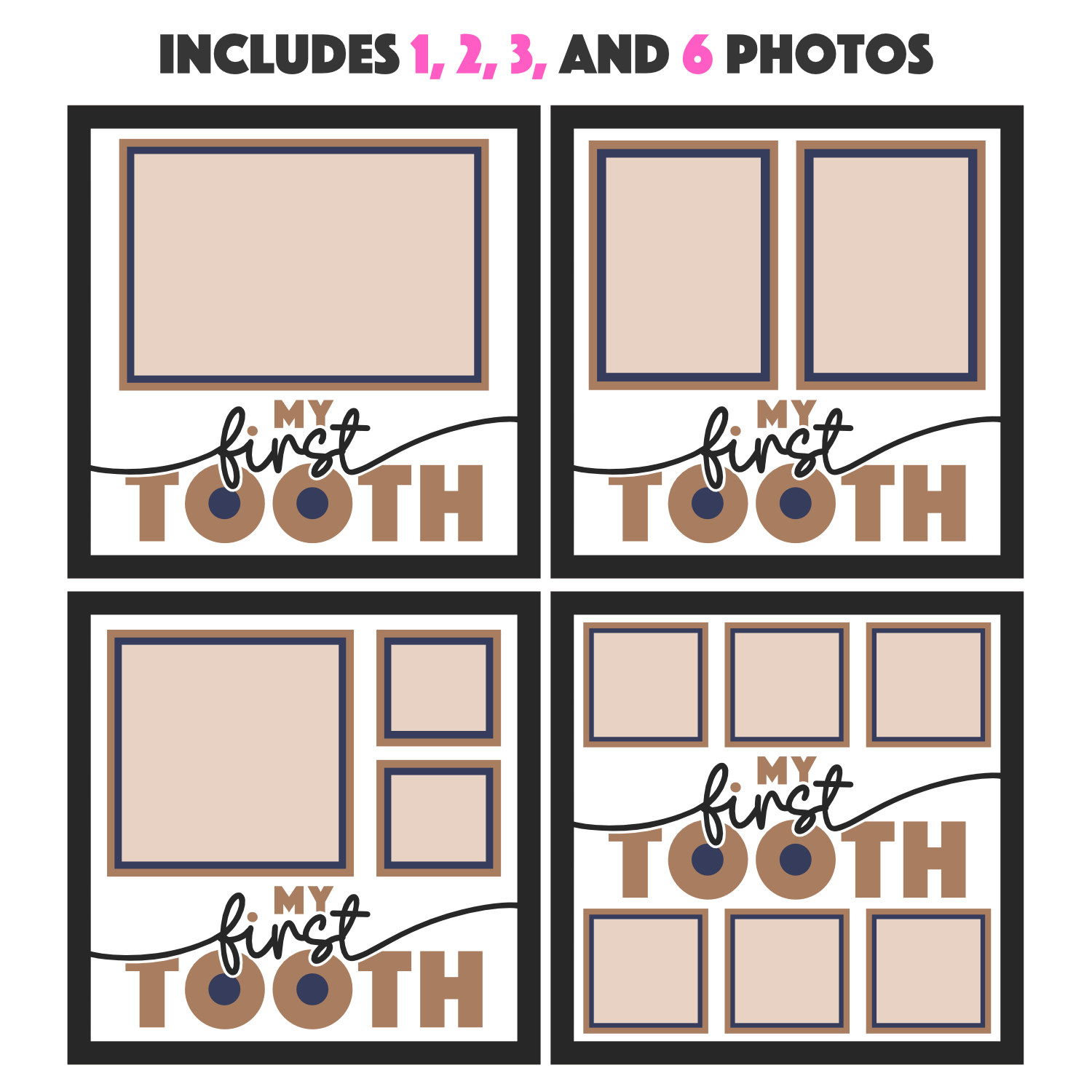 My First Tooth Picture Frame SVG Shadow Box Project File