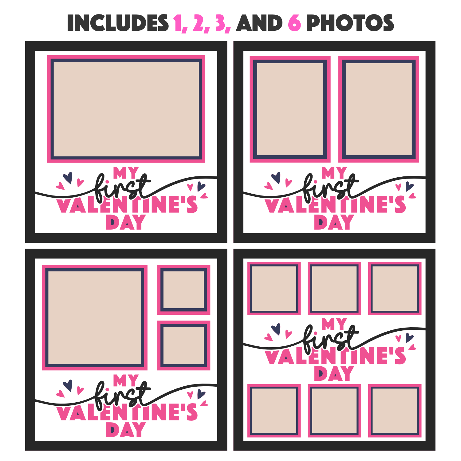 My First Valentine's Day Picture Frame SVG Shadow Box Project File