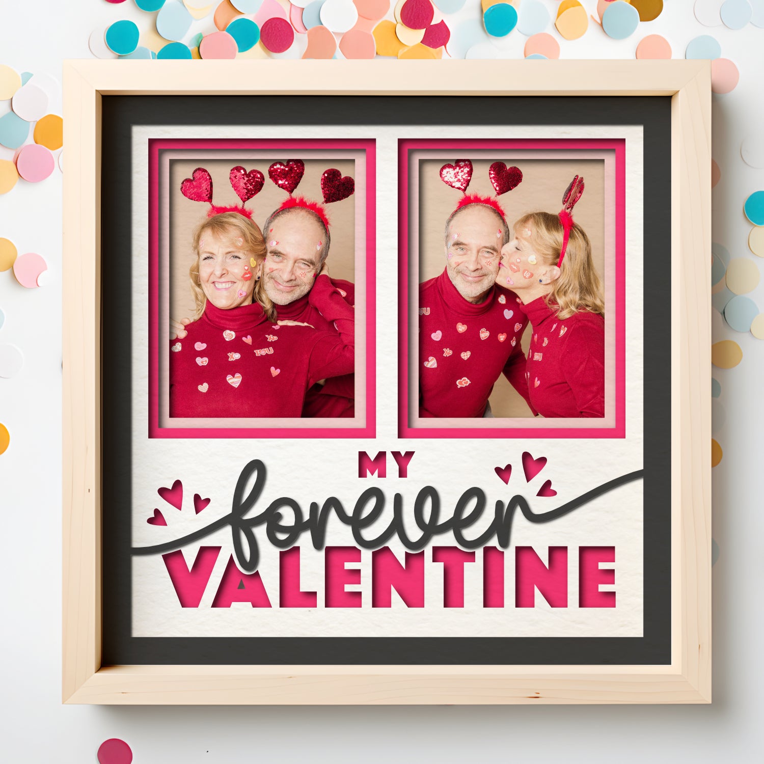 My Forever Valentine Couple Picture Frame Layered Shadow Box Project