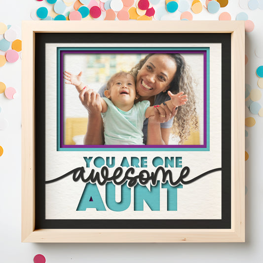 One Awesome Aunt Picture Frame Shadow Box Project