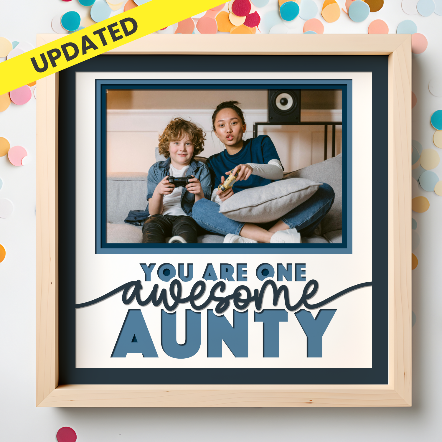 One Awesome Aunty Picture Frame Shadow Box Project