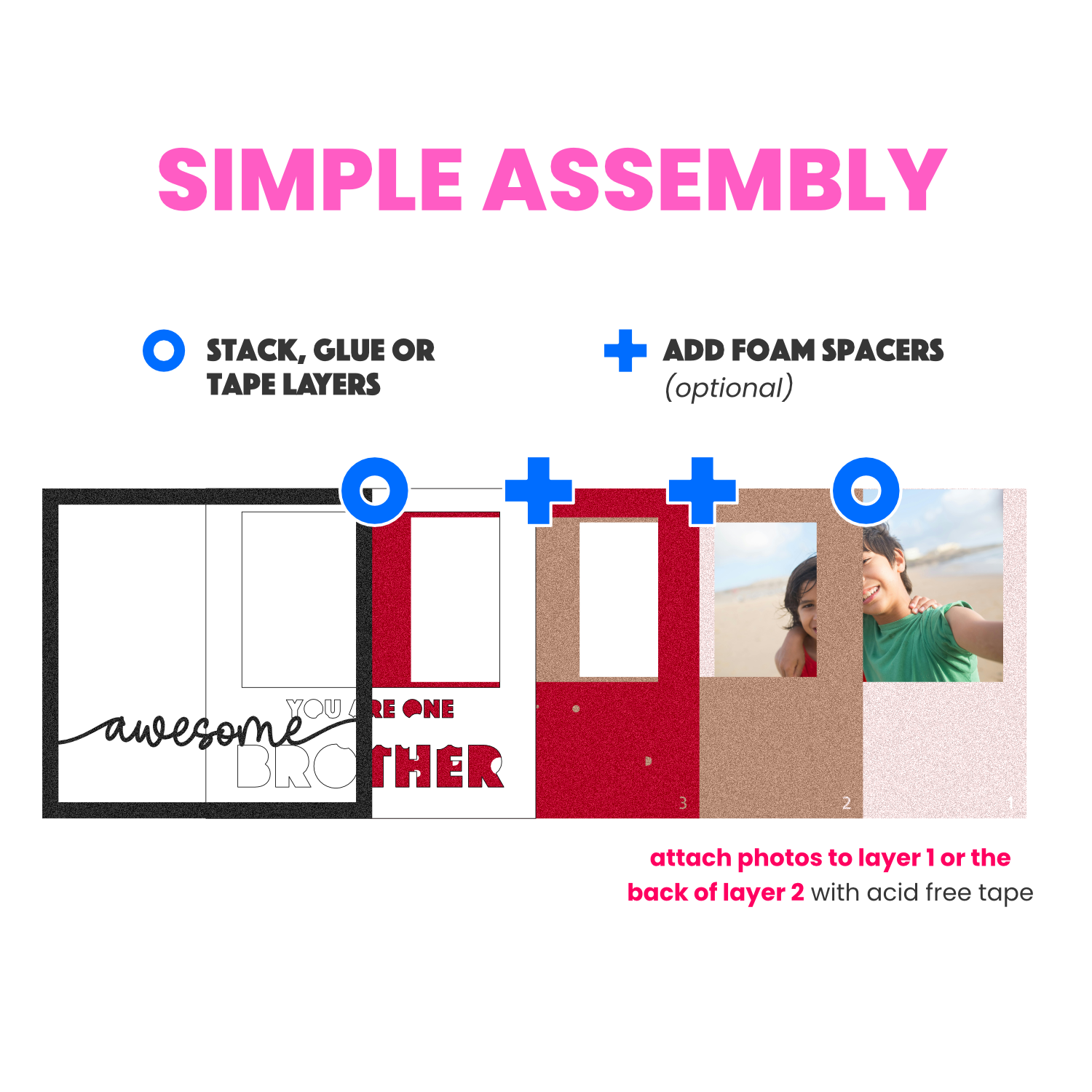 One Awesome Brother Picture Frame SVG Shadow Box Project File